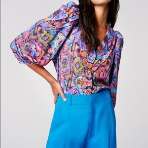Smythe V-Neck Frontier Blouse - Moroccan Multi